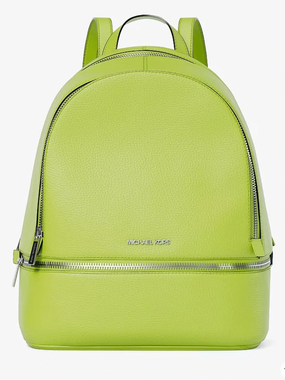 Michael Kors Bright Lime Leather Medium Backpack